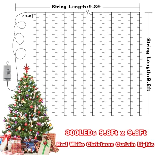 400 LED Curtain Fairy Lights 6.6Ft x 6.6Ft with Remote W14102