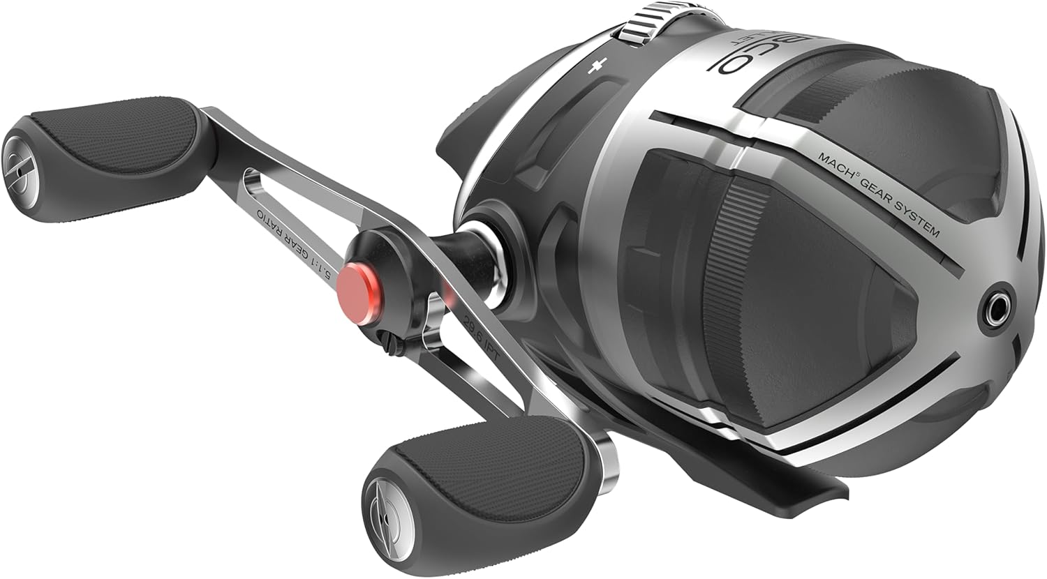 Black Spincast Fishing Reel, Size 20, 5.8:1 Gear Ratio, All-Metal Construction, Pre-spooled with 6 lb Fishing Line O667
