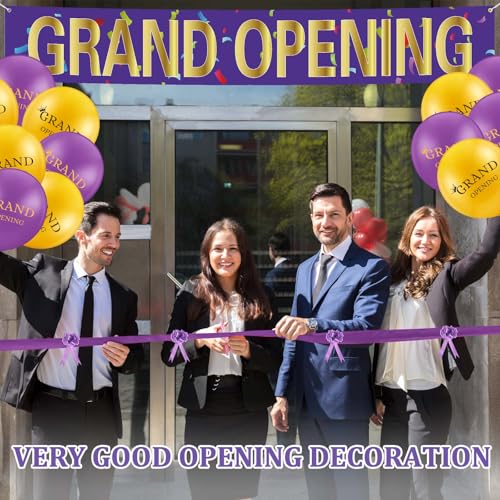 Red Grand Opening Ribbon Cutting Ceremony Kit with 10'' Scissors 40 Pcs Balloons Satin Ribbon Bows J59622