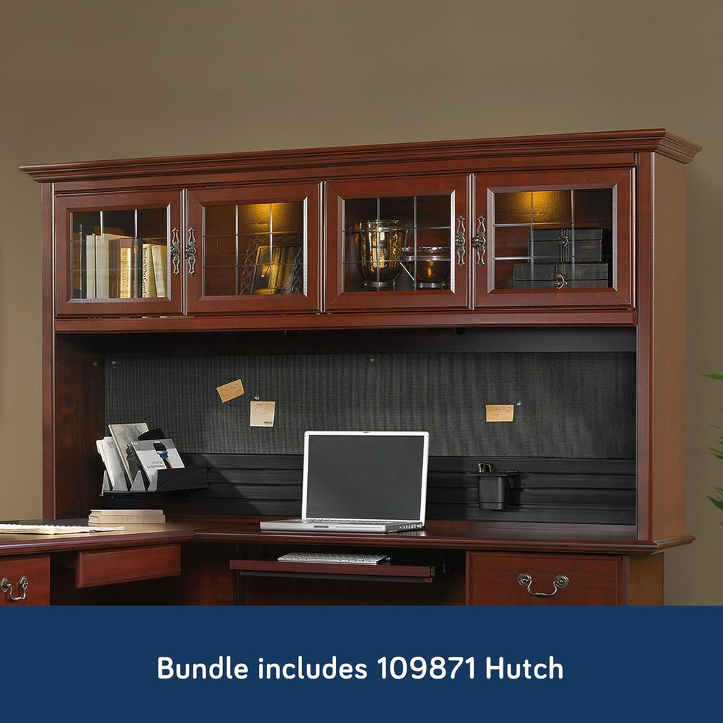 L-Shaped Desk with Office Hutch, Classic Cherry R42663