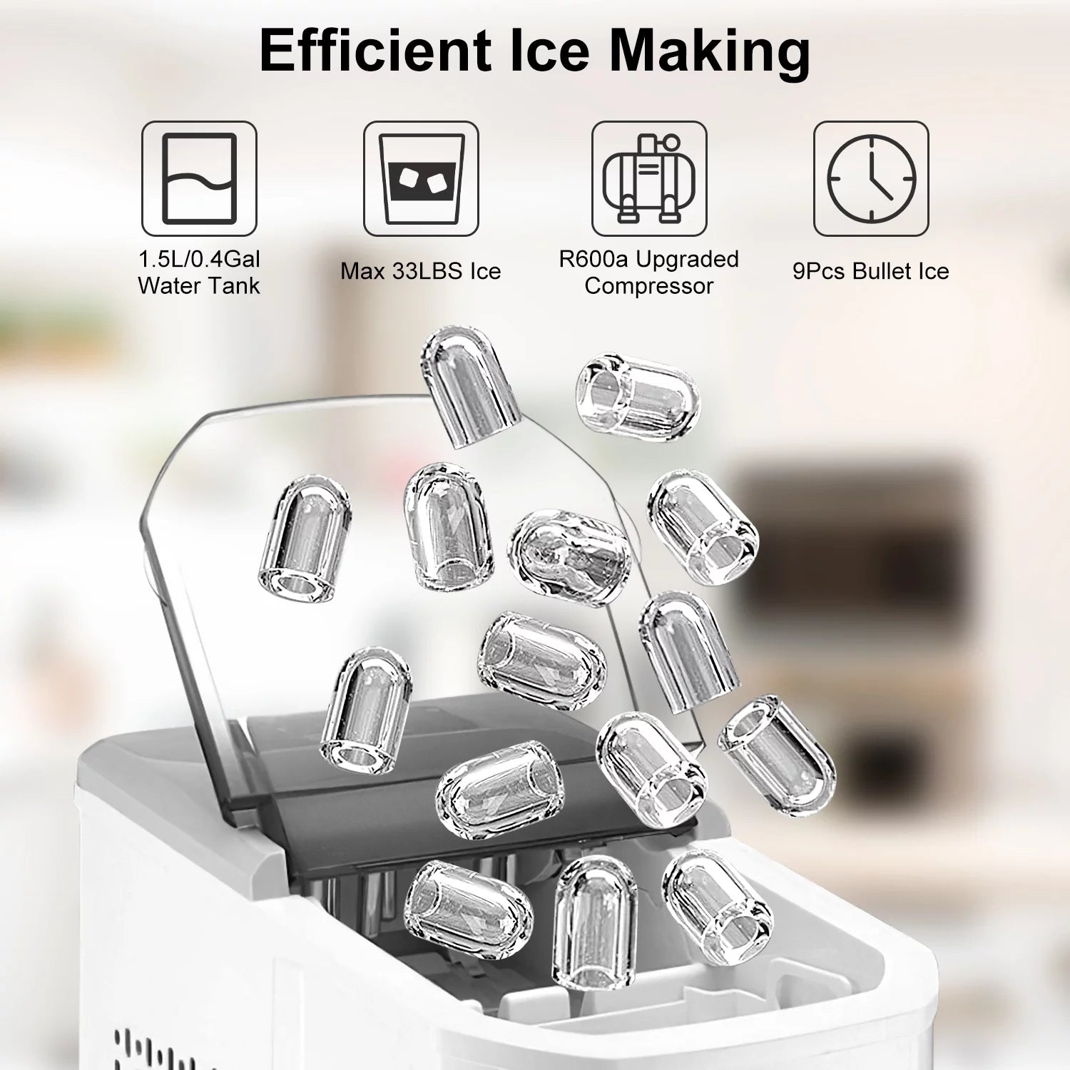 White Portable Countertop Ice Maker G9487