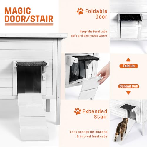 Large Grey Wooden Outdoor Cat House Z44162