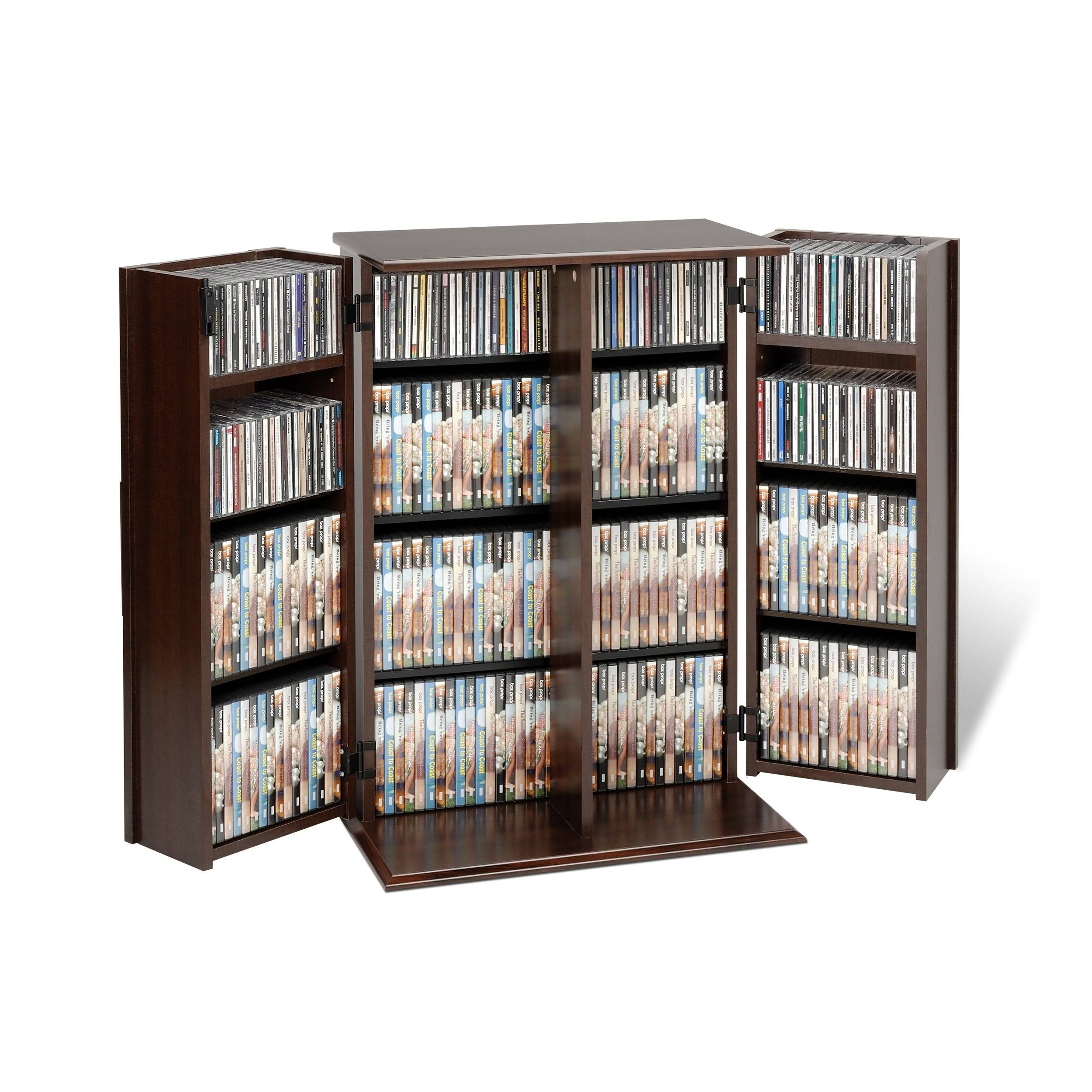 Espresso Locking Media Storage Cabinet With Shaker Doors E8150