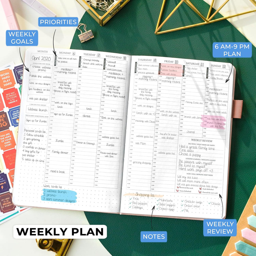 A5 Hardcover Undated Hourly Schedule Organizer Q876317