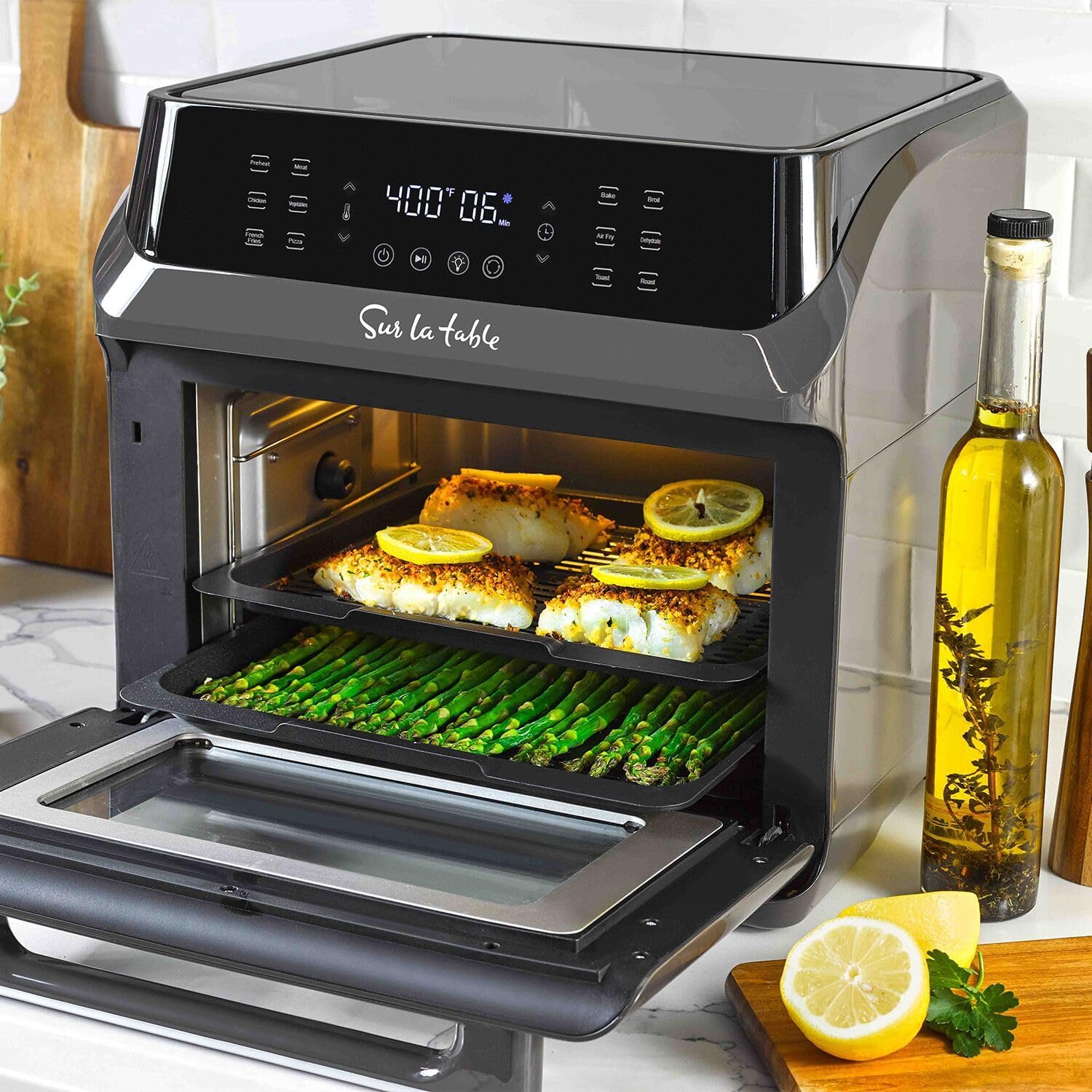 16 Qt Air Fryer Oven with 12 in 1 Functions, 7 accessories, Black E18902