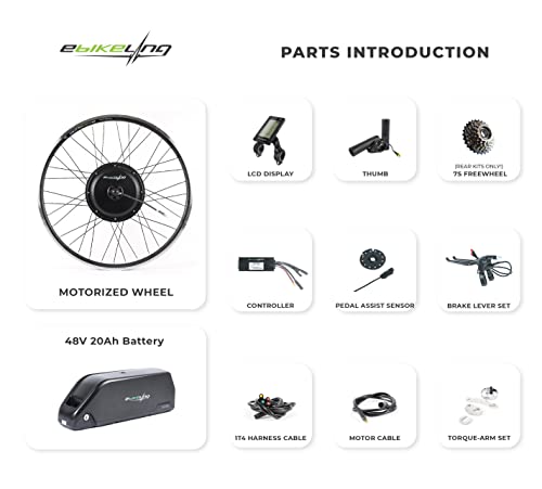 1500W 1200W Waterproof Ebike Conversion Kit with Battery Direct Drive 700C Front or Rear Wheel S564752