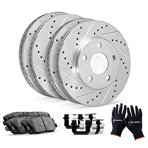 Front Rear Ceramic Brake Pads and Rotors Kit X662876