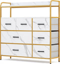 White 7 Drawer Chest of Drawers with Steel Frame and Wood Top B231402