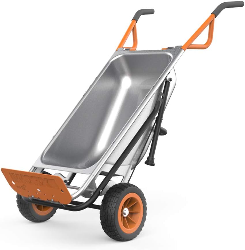Orange 8-in-1 Wheelbarrow Yard Cart Dolly Firewood Carrier Q9768