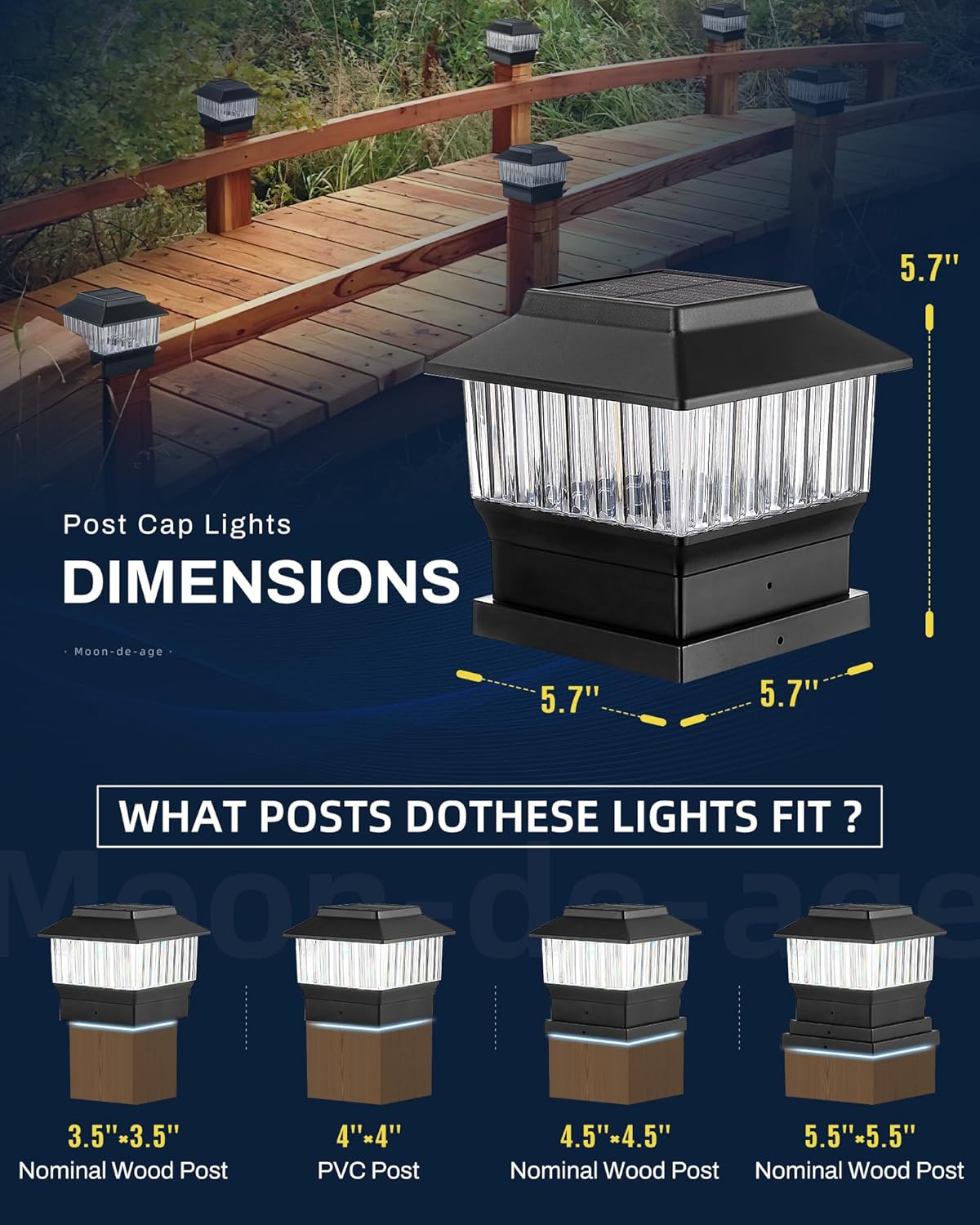 50 Lumen 3 Modes Solar Post Lights (1 Pack) and RGB & Warm Solar Post Cap Lights (1 Pack) D663