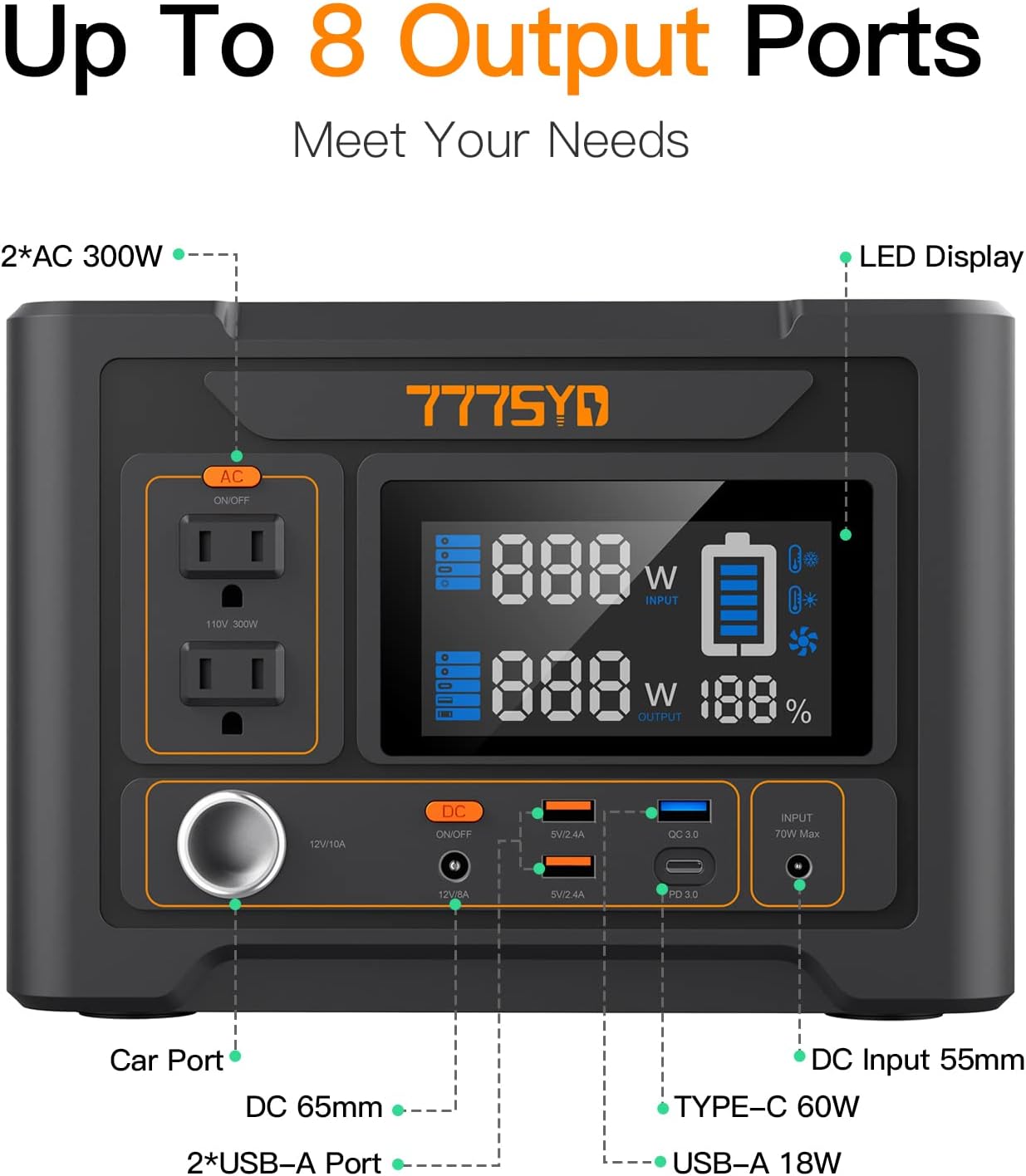 300W 416Wh Portable Power Station with AC Outlet B163
