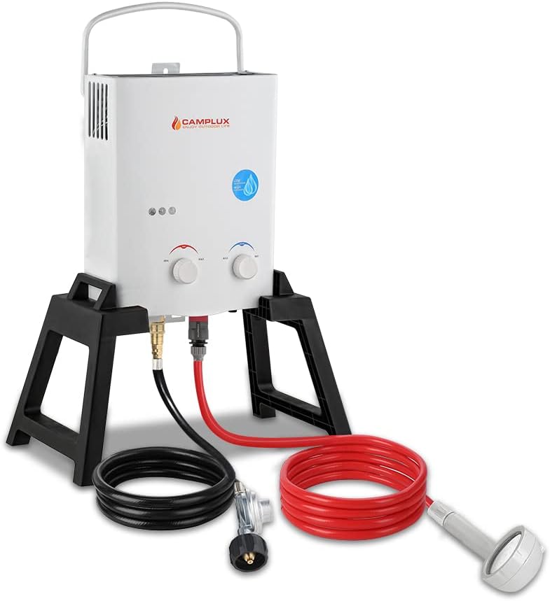 1.32 GPM Portable Outdoor Propane Tankless Water Heater Gray O5137
