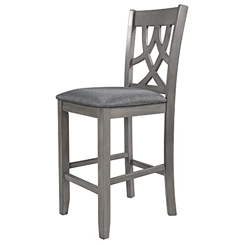 3 Piece Round Drop Leaf Counter Height Dining Table and Chairs Set with Storage Shelf T52721