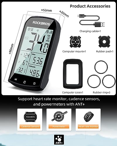 Wireless Bike Computer with Speed Cadence Sensor 2.9inch LCD Screen V35142
