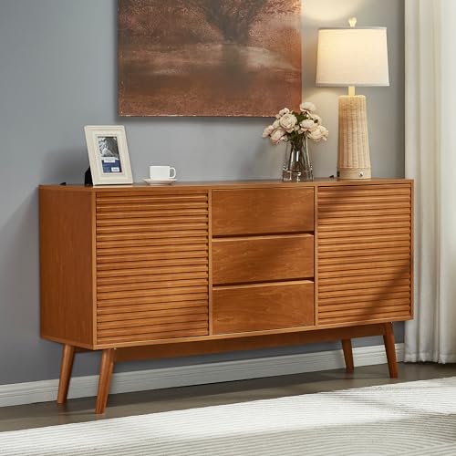 Wooden TV Stand Storage Buffet Cabinet with Adjustable Shelves N906095