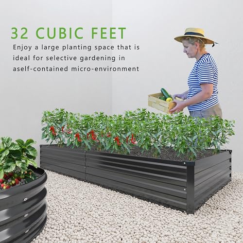 2PCS 12x4x1FT Galvanized Raised Garden Bed Kit A210313