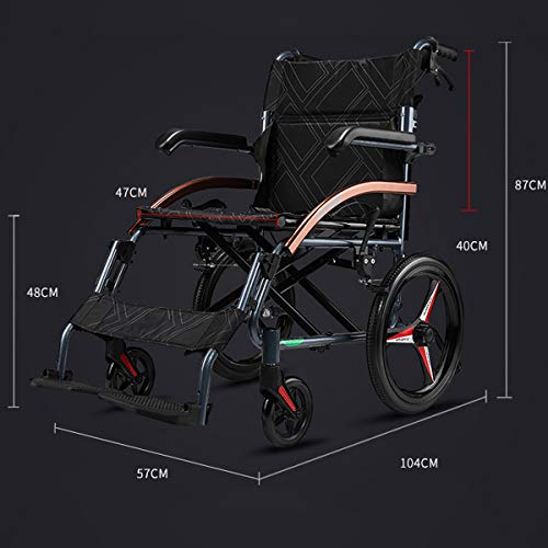 18" Seat 26lbs Magnesium Alloy Self-Propelled Transport Wheelchair X928944