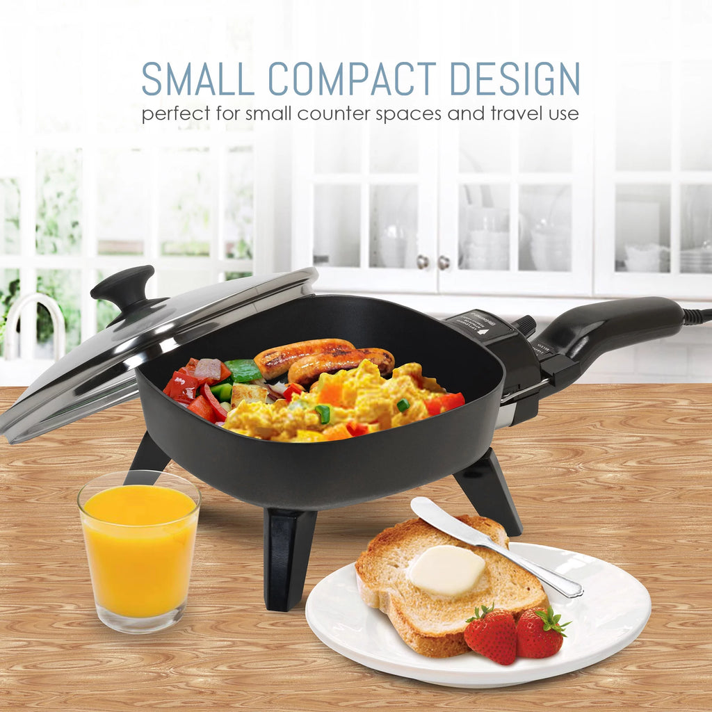 7" Electric Skillet with Glass Lid C4843