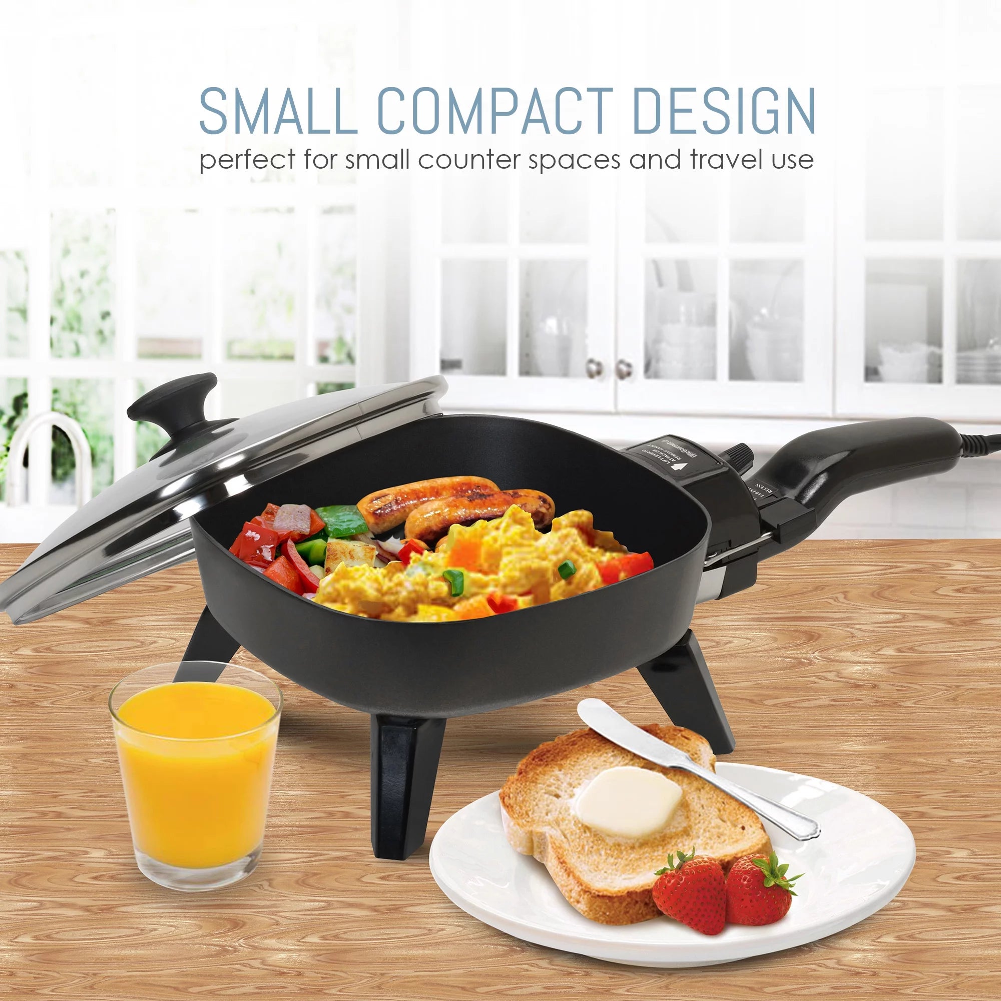 7" Electric Skillet with Glass Lid C4843