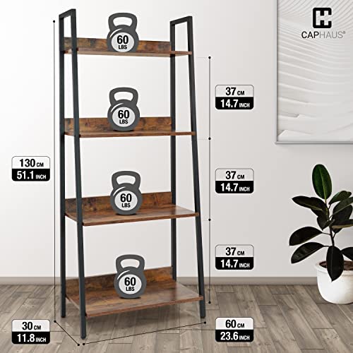 Dark Grey 4-Tier Ladder Shelf W7629
