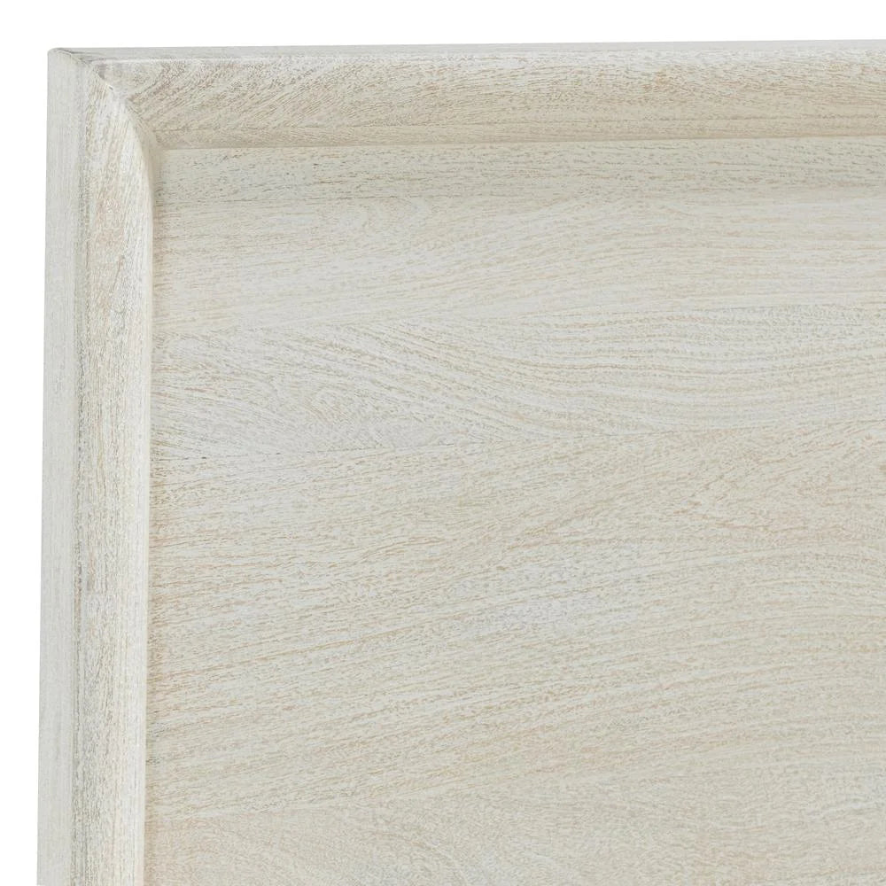 White Mango Wood Queen Bed D18289
