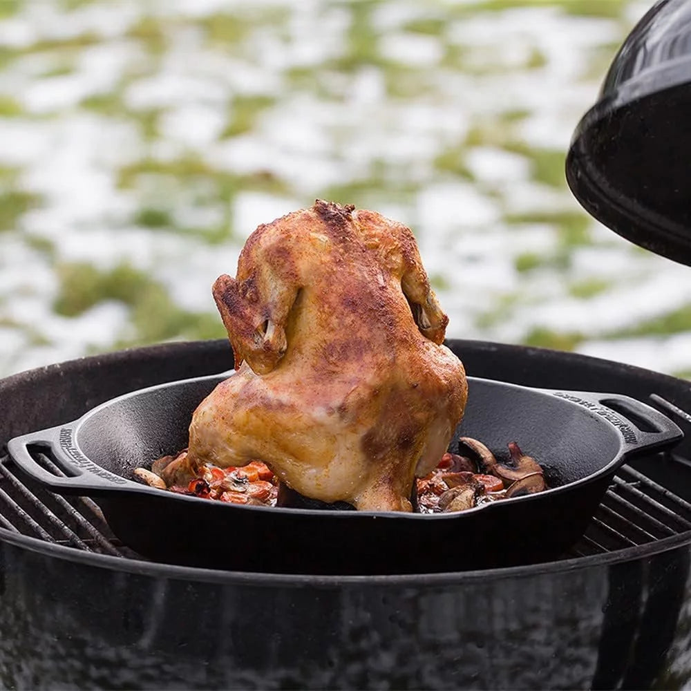 Cast Iron Roaster Pan, 11.8" X 11.8" X 3.9" Q789