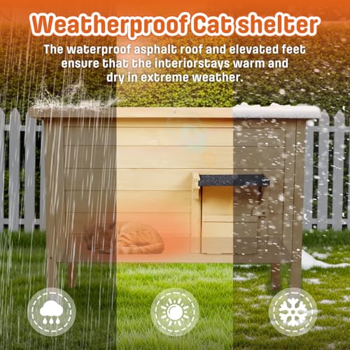 Large Grey Wooden Outdoor Cat House Z44162