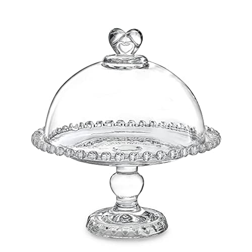 Clear Glass Cake Plate with Dome G574
