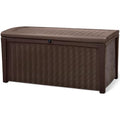 Brown 110 Gallon Waterproof Plastic Storage Deck Box Y3774