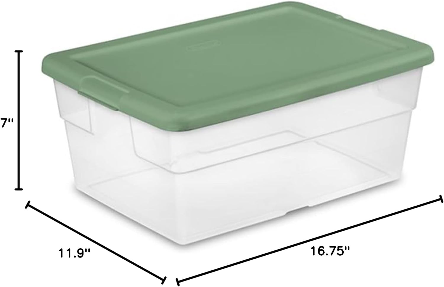 16 Quart Clear Plastic Storage Tote Bins with Opaque Lids (4 Pack) K97754