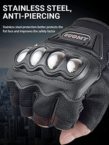 Men Half Finger Motorcycle Gloves with Hard Knuckle A6572