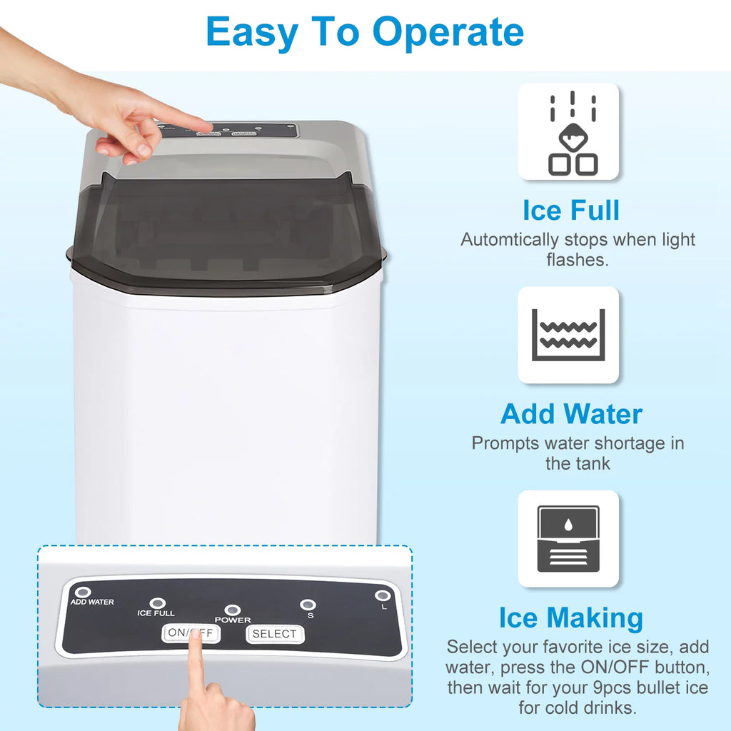 White Portable Countertop Ice Maker G9487