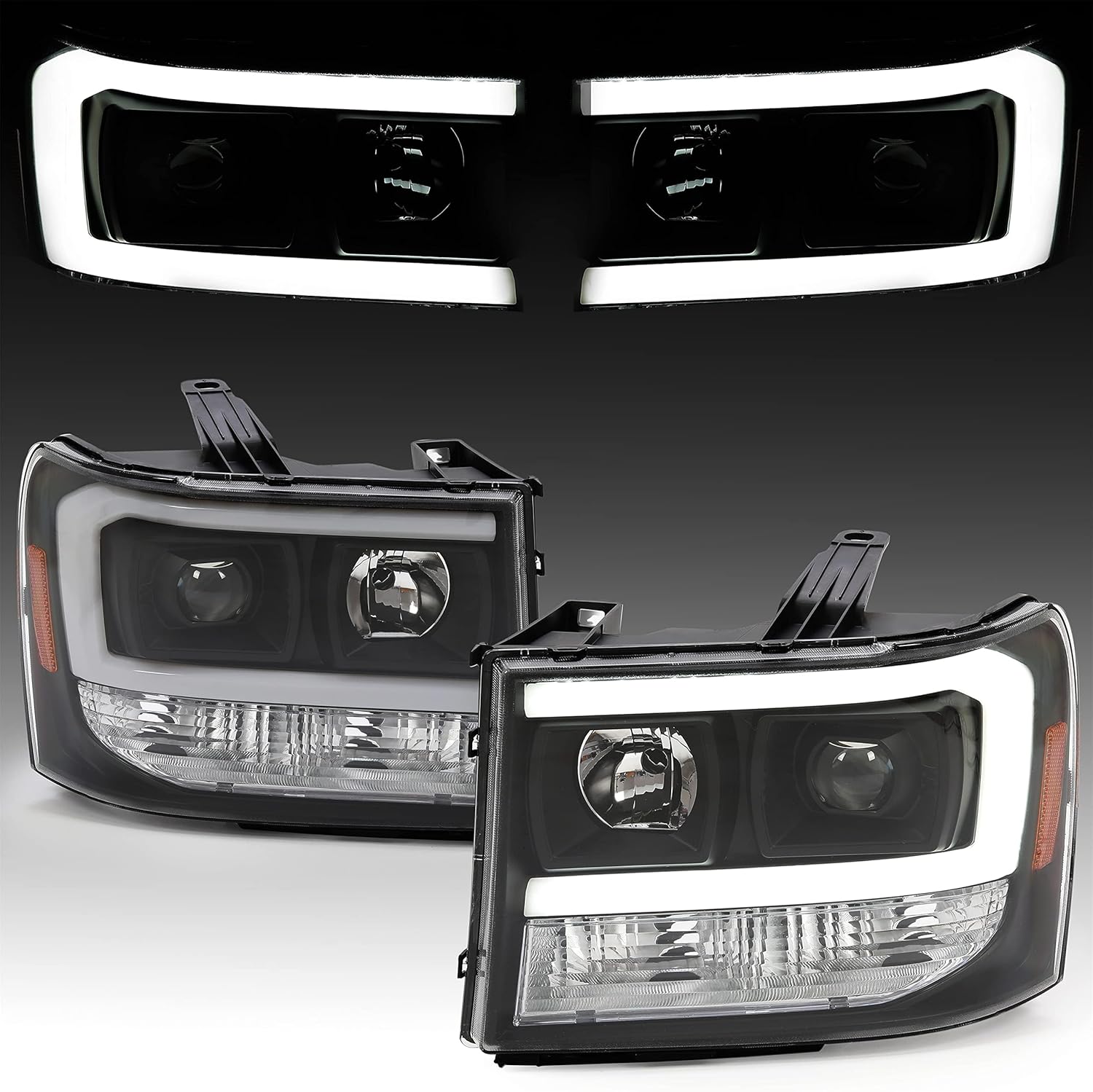 Clear Lens Black Housing LED Projector Headlights H1135