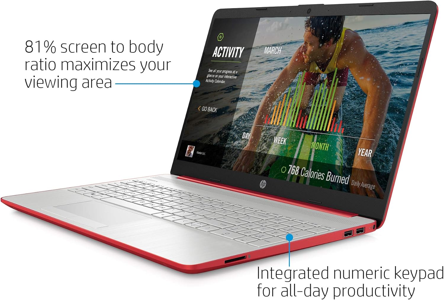 15.6in Laptop Intel Pentium Quad-Core N5000 4GB RAM 500GB Hard Drive Windows 10 S Renewed X7689