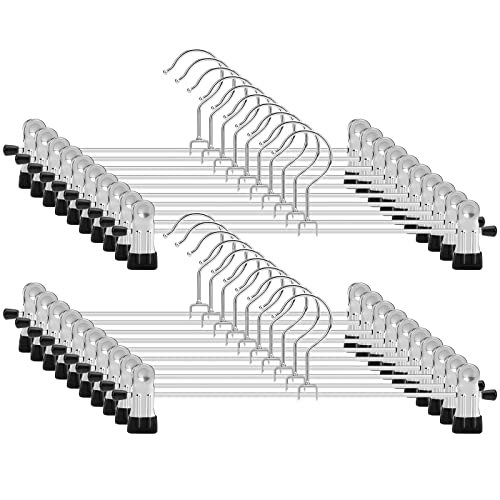 12 Pack Black Metal Pant Hangers with Clips D6307
