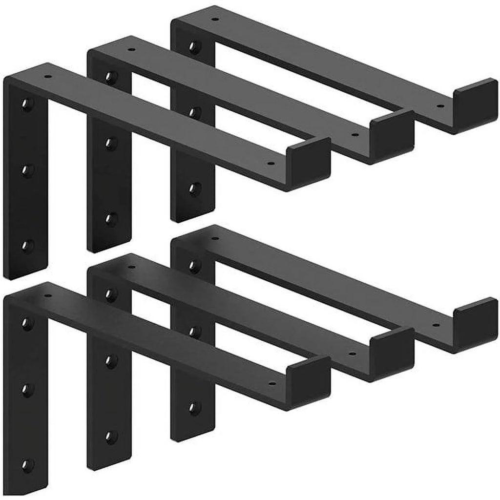 12 Inch Industrial Forged Steel Floating Shelf Bracket 6 Pack T268