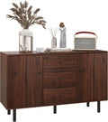 Brown Sideboard Cabinet with 2 Cupboards, 3 Drawers and Adjustable Shelves M658