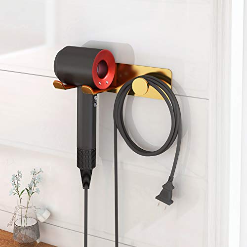 White Stainless Steel Self Adhesive Hair Dryer Holder A69767