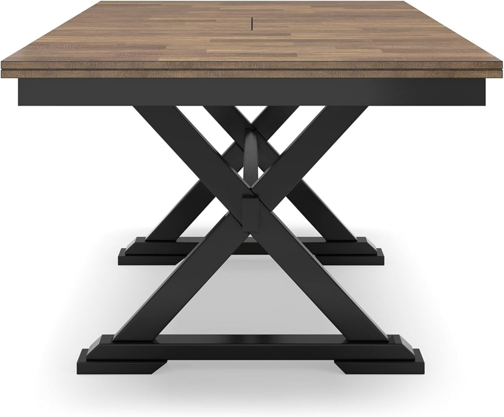 78" W x 40" D x 30" H Black Dark Brown Dining Extension Table N650