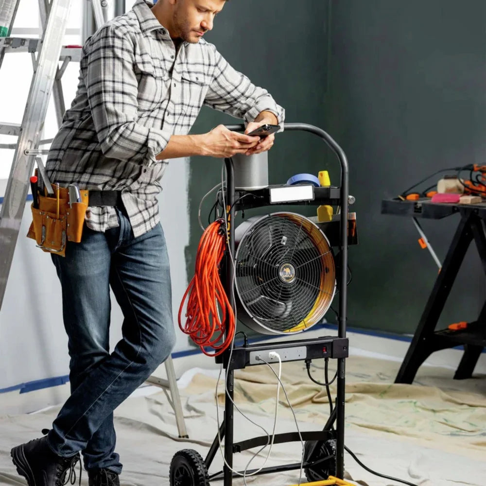 Hand Truck 5-in-1 Mobile Workshop with Integrated 3-Speed Fan and LED Light A41789