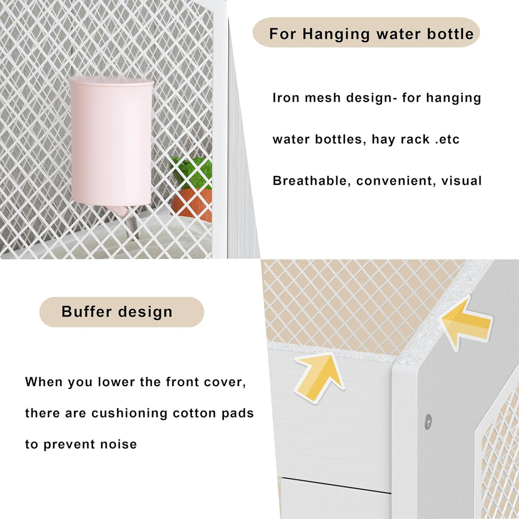 White Hamster Cage with Storage Cabinet H3616