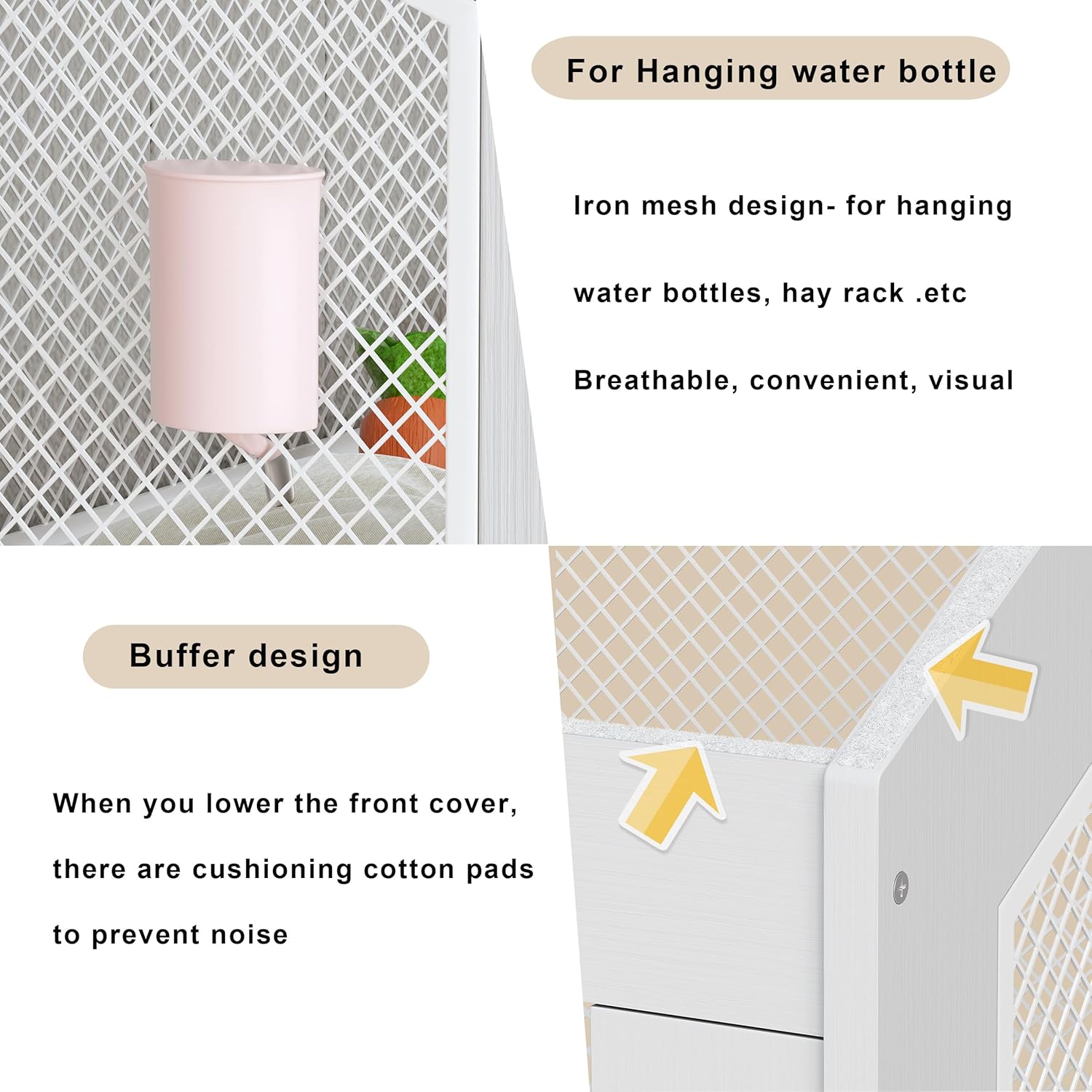 White Hamster Cage with Storage Cabinet H3616