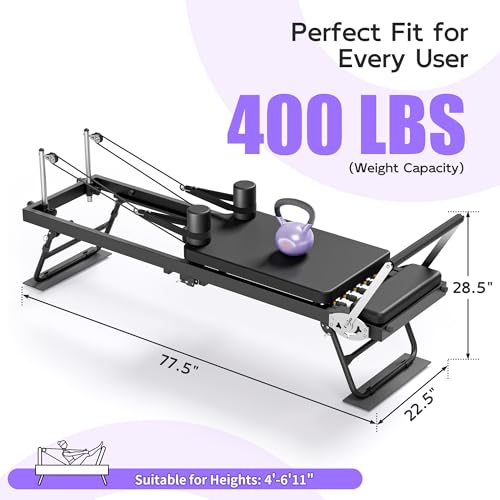 Black Foldable Pilates Reformer J410