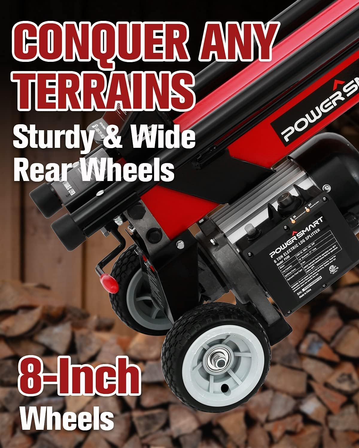 6-Ton Electric Log Splitter with Steel Wedge N508