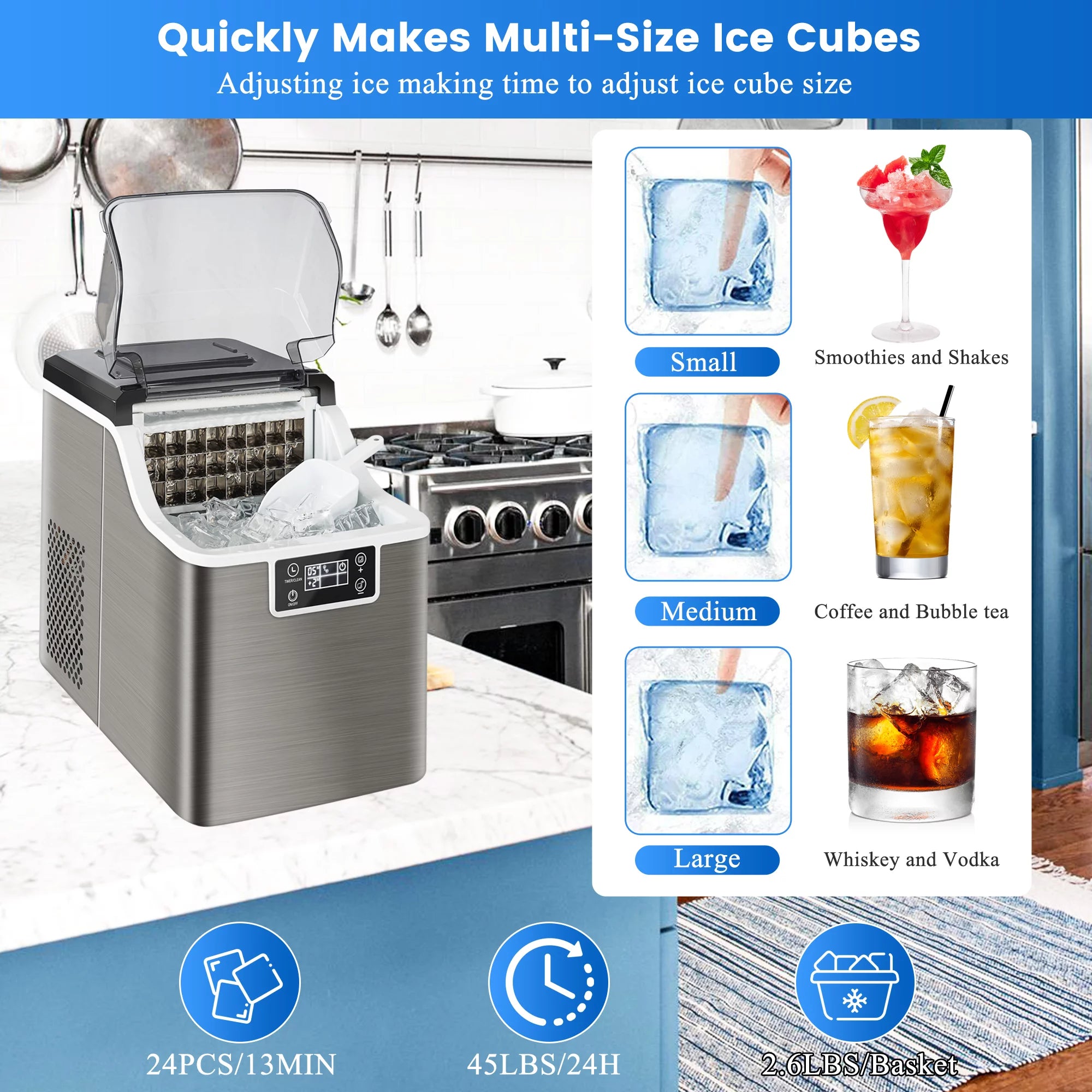 Stainless Steel Ice Maker Q7446