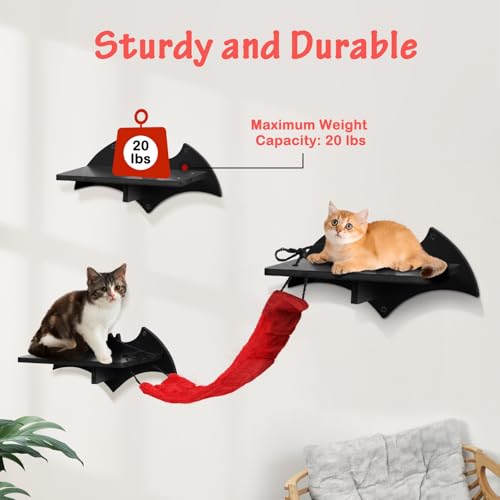 7pcs Wall-Mounted Cat Shelves Set with Scratching Board P407