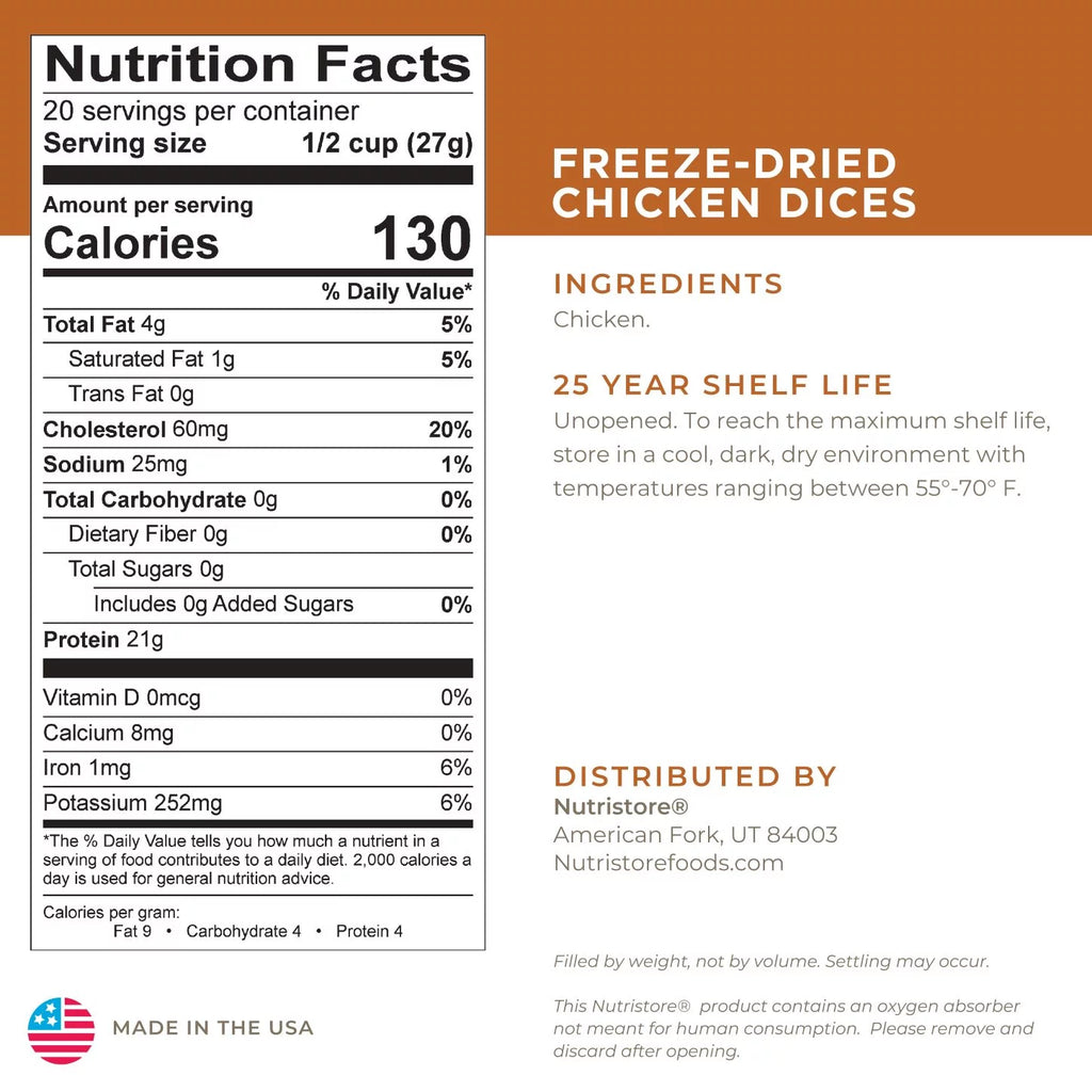 Freeze-Dried Chicken Dices No. 10 Can T44216