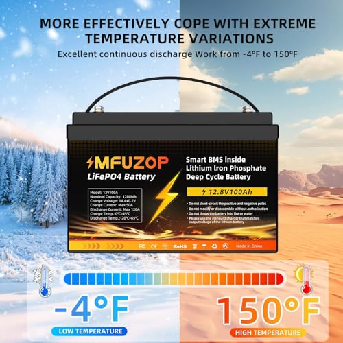 12V 100Ah LiFePO4 Battery with 100A BMS P9308