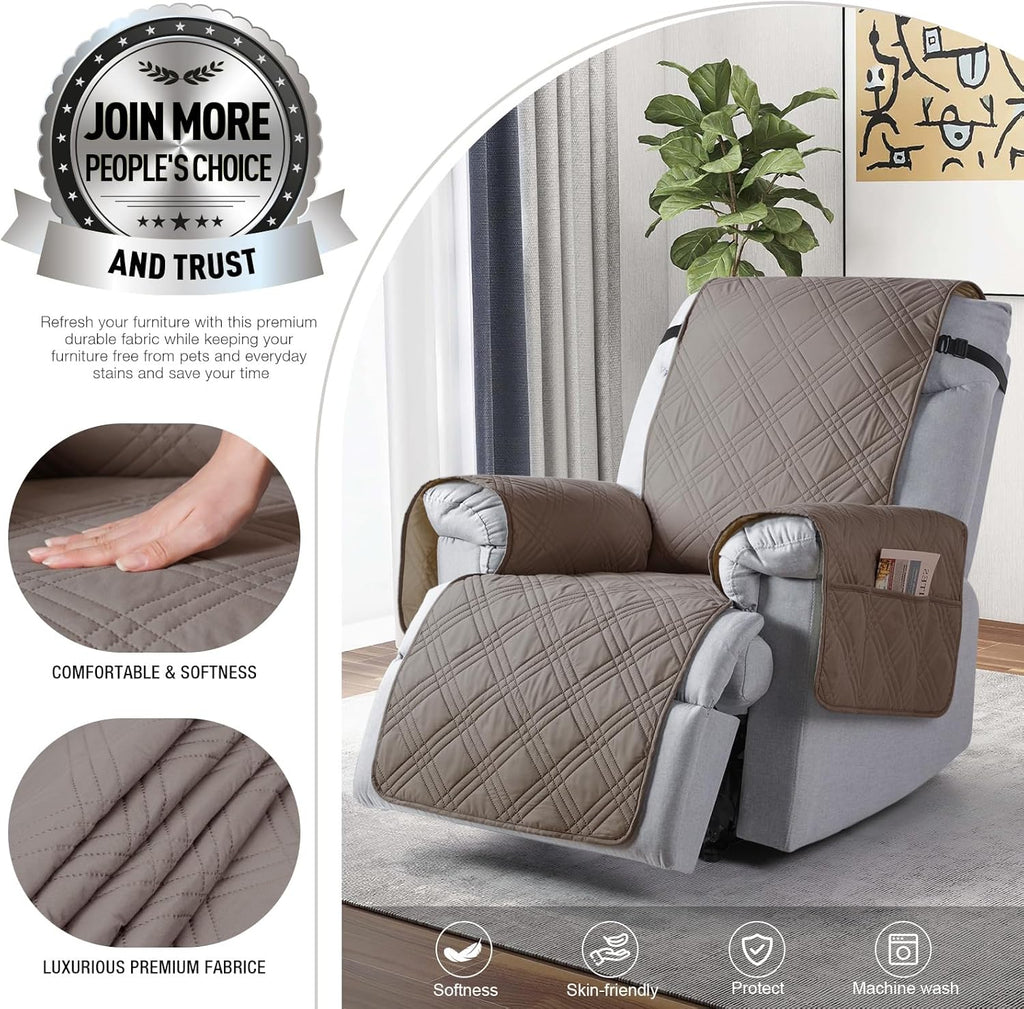 Light Brown Waterproof Recliner Chair Cover Z291660