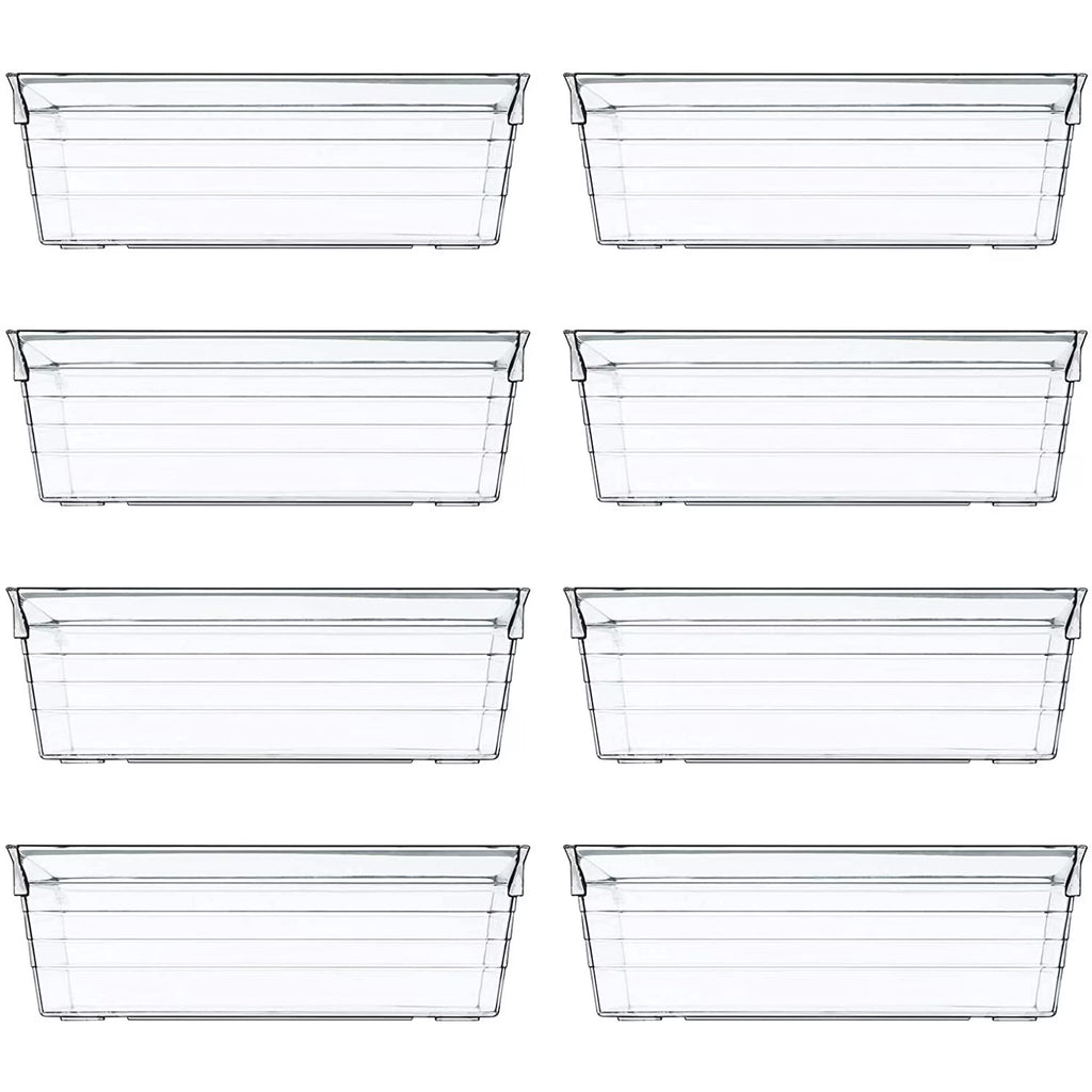 Set of 8 Clear Plastic Drawer Organizer Tray J65922
